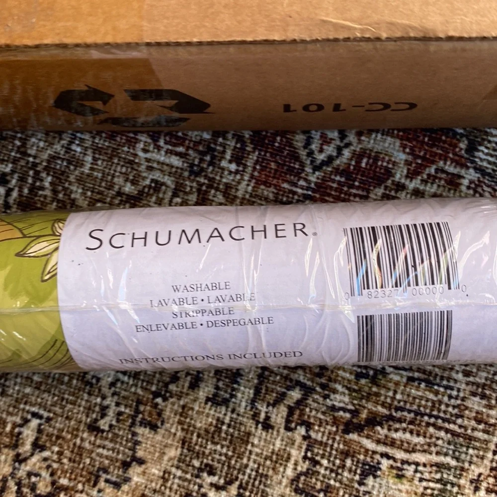 Schumacher Blair House palm floral wallpaper roll vintage retro tropical new